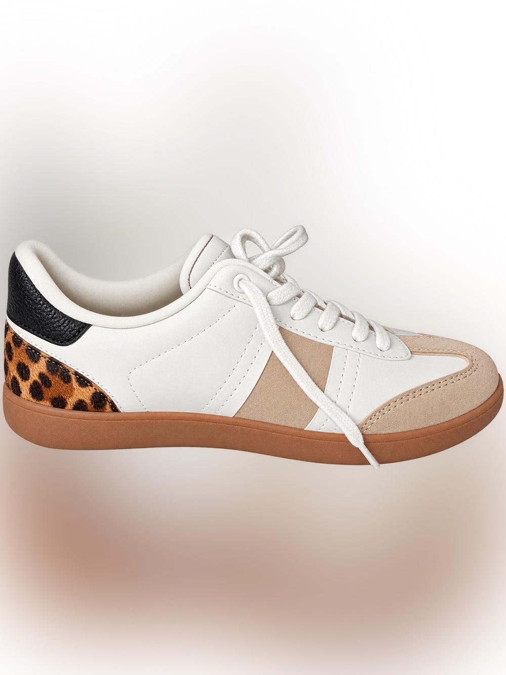 Zara White Sneakers with Tan Suede Accent